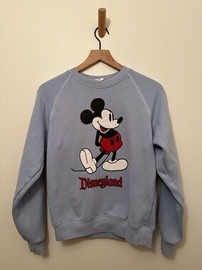 Powder Blue Mickey Mouse Disneyland Resort Oversized Crewneck Sweatshirt